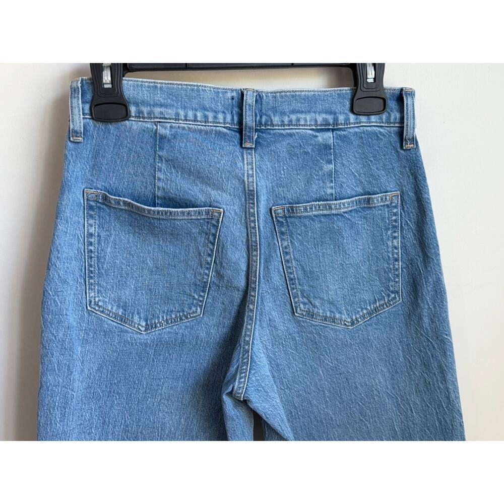 J. Crew High Waisted Button Fly Point Sur Denim Wide Leg Crop Jeans Blue 25P - Picture 7 of 10